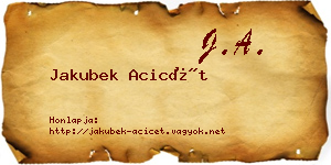 Jakubek Acicét névjegykártya